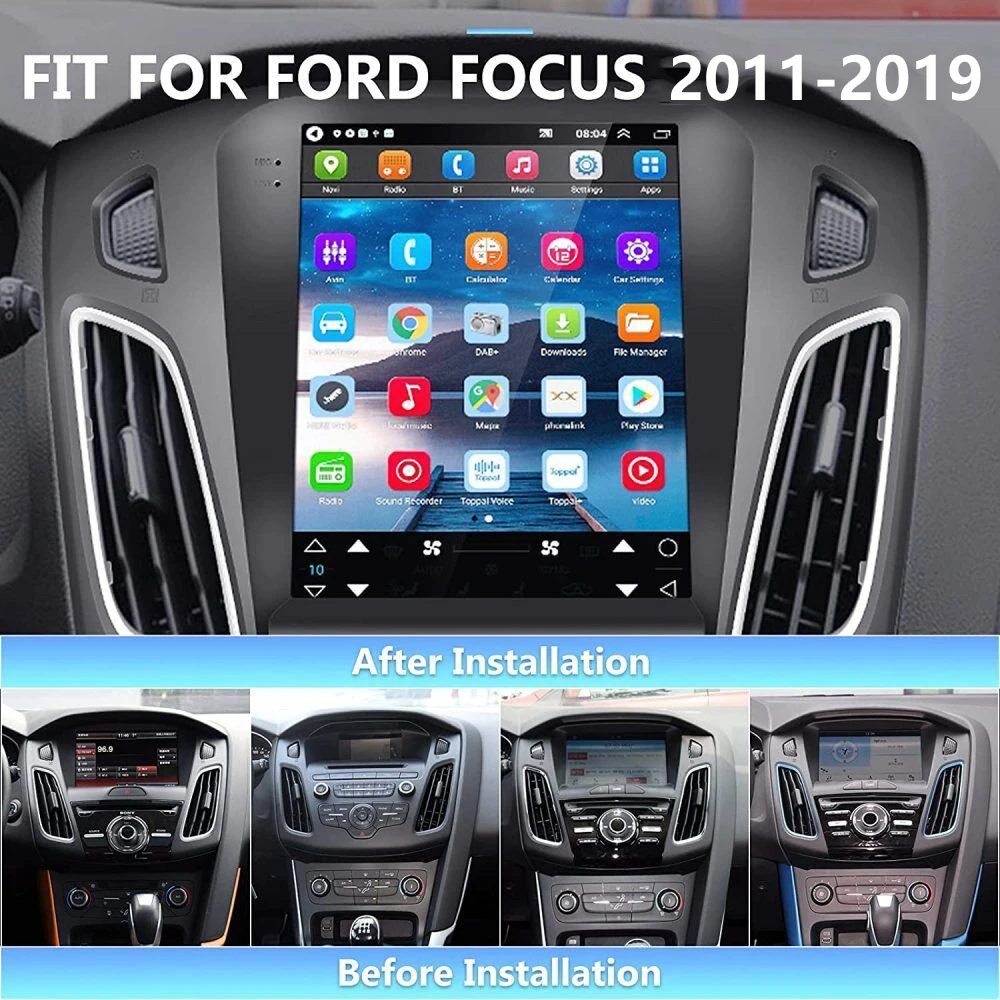 2 Din Android 12 Radio Auto Pentru Ford Focus 3Mk3 2011-2019 Multimidia Video Player GPS Navi Stereo 9.7