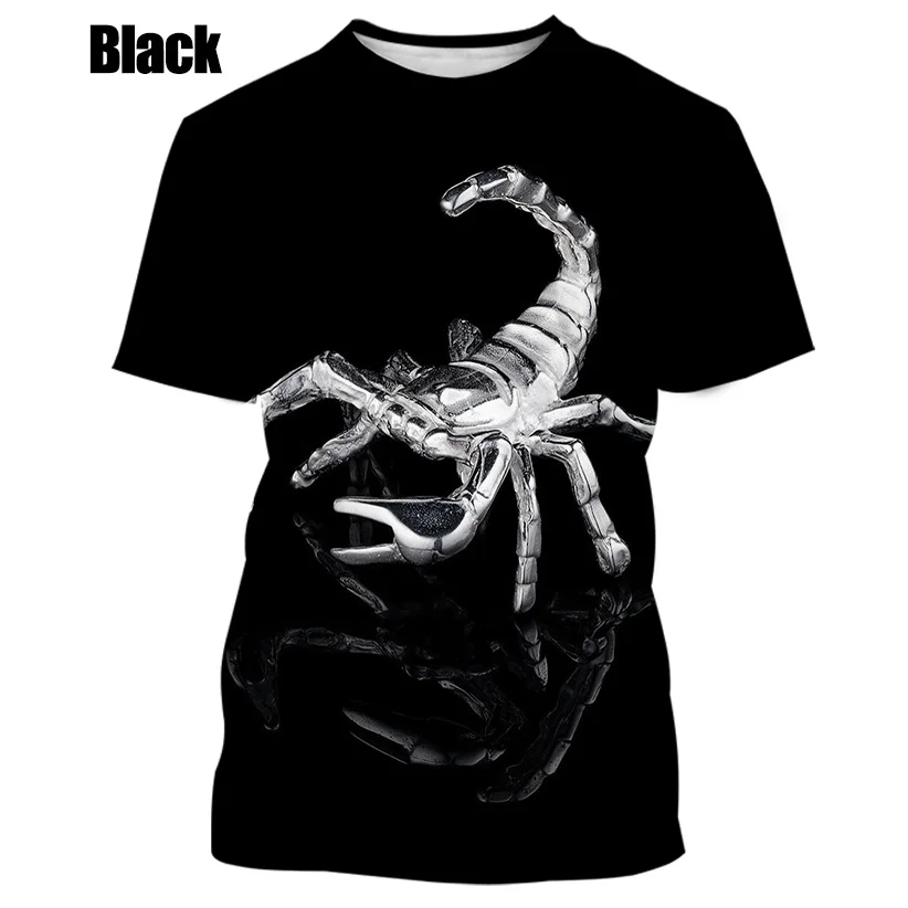 2022 Noi de Vara Moda pentru Bărbați Bumbac Scorpion Personalitate Model de Imprimare tricou cu mânecă Scurtă T-shirt