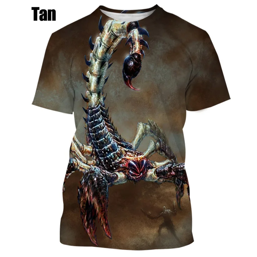 2022 Noi de Vara Moda pentru Bărbați Bumbac Scorpion Personalitate Model de Imprimare tricou cu mânecă Scurtă T-shirt