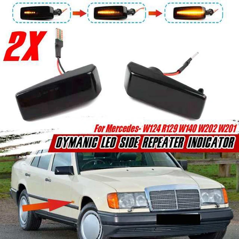 2X LED-uri Dinamice Partea Filtru de ledurile de control Lampă de Semnalizare pentru Mercedes-Benz C E S SL CLASA W201 190 W202 W124 W140 R129
