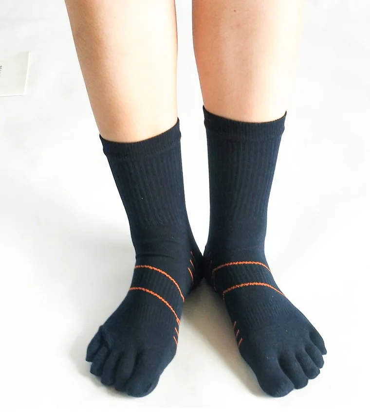 5 Perechi de Moda cu Dungi Cinci Degetul Ciorapi de Femeie Pieptănat Bumbac Rularea Sosete Elastice Deodorant Atletic Ciorapi de Compresie