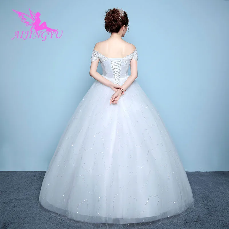 AIJINGYU 2021 rochii Personalizate noi de vânzare fierbinte ieftine minge rochie de dantelă sus înapoi formale rochii de mireasa rochie de mireasa WK241