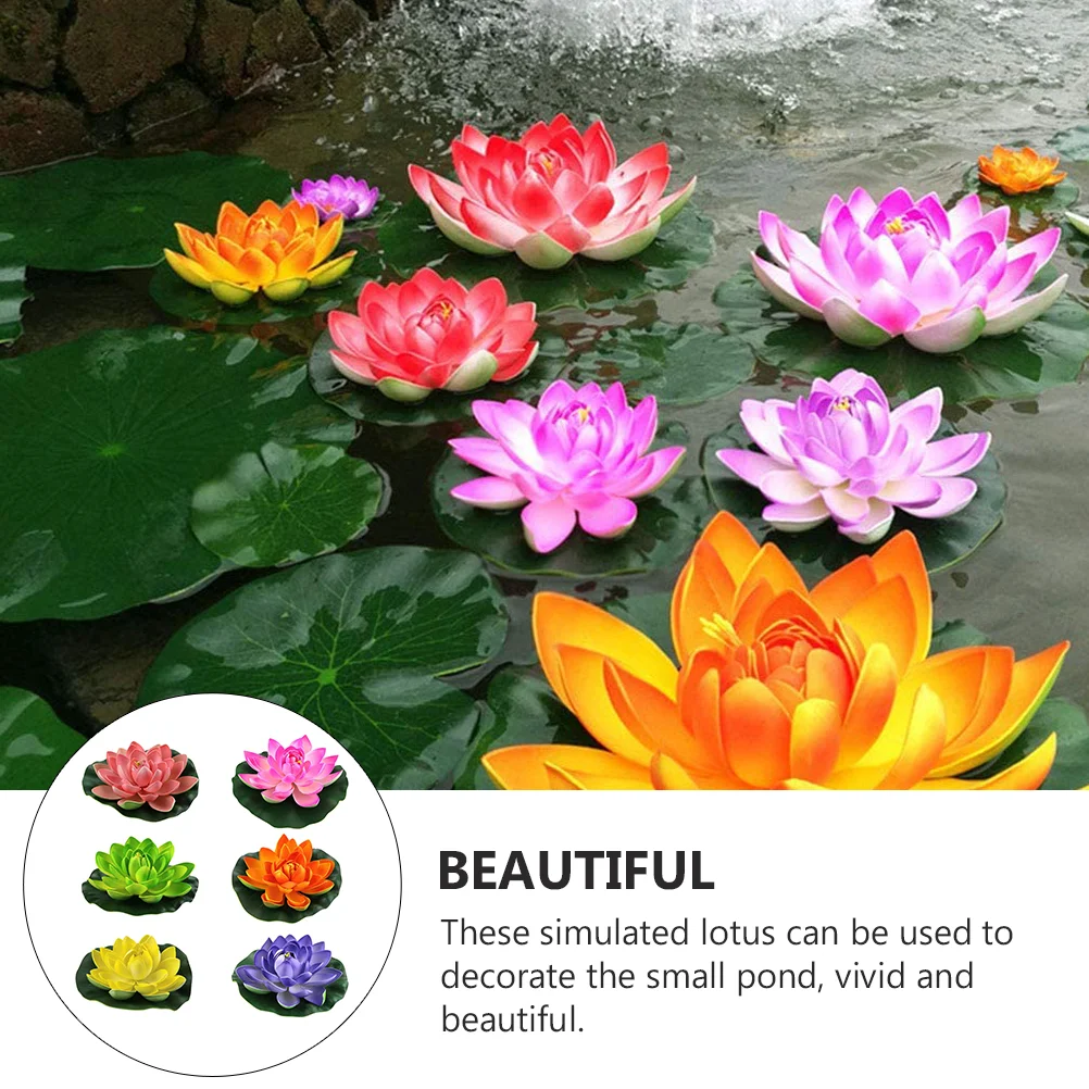 Floare De Lotus Plutind Piscină Lily Flowerspads Apă Artificiale Decor Decor Lumini De Lumină Led-Uri Realiste În Aer Liber Lampa De Felinare
