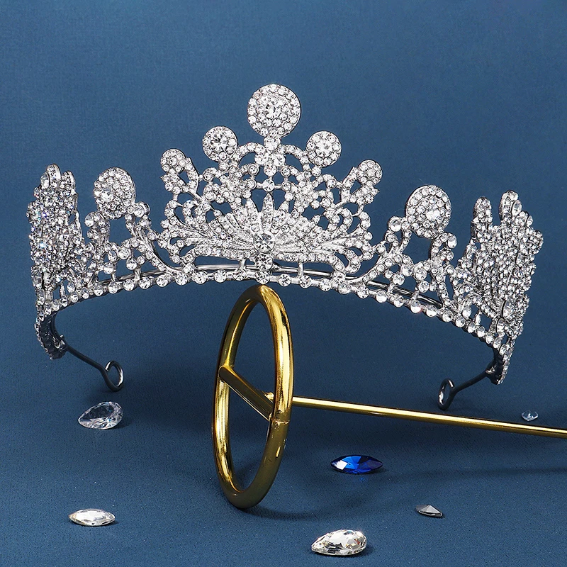 Mireasa Nunta Stras Coroana de Argint de Culoare Diademe și Coroane pentru Femei Accesorii de Par de Ziua Păr Bijuterii de Onoare Cadou