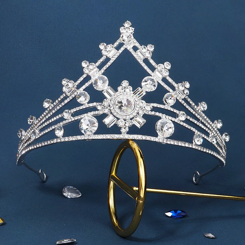 Mireasa Nunta Stras Coroana de Argint de Culoare Diademe și Coroane pentru Femei Accesorii de Par de Ziua Păr Bijuterii de Onoare Cadou