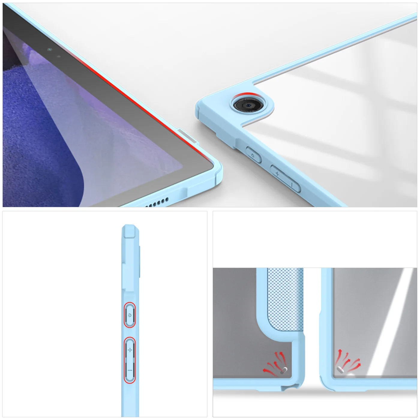 Pentru Samsung Galaxy TAB A8 2021 10.5 inch Caz Acoperire Acrilic+TPU PU Piele Clasic Smart Stay Back Cover Stand de prevenire a Căderii