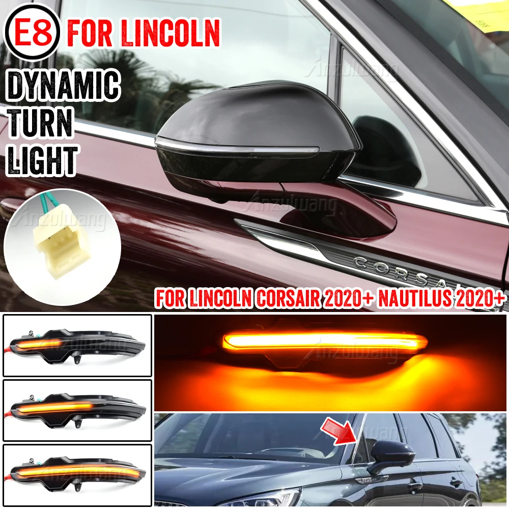 Pereche de LED-uri Laterale Aripa Dinamic Lumina de Semnalizare Oglinda Indicator pentru Lincoln Corsair 2020+ Nautilus 2020+