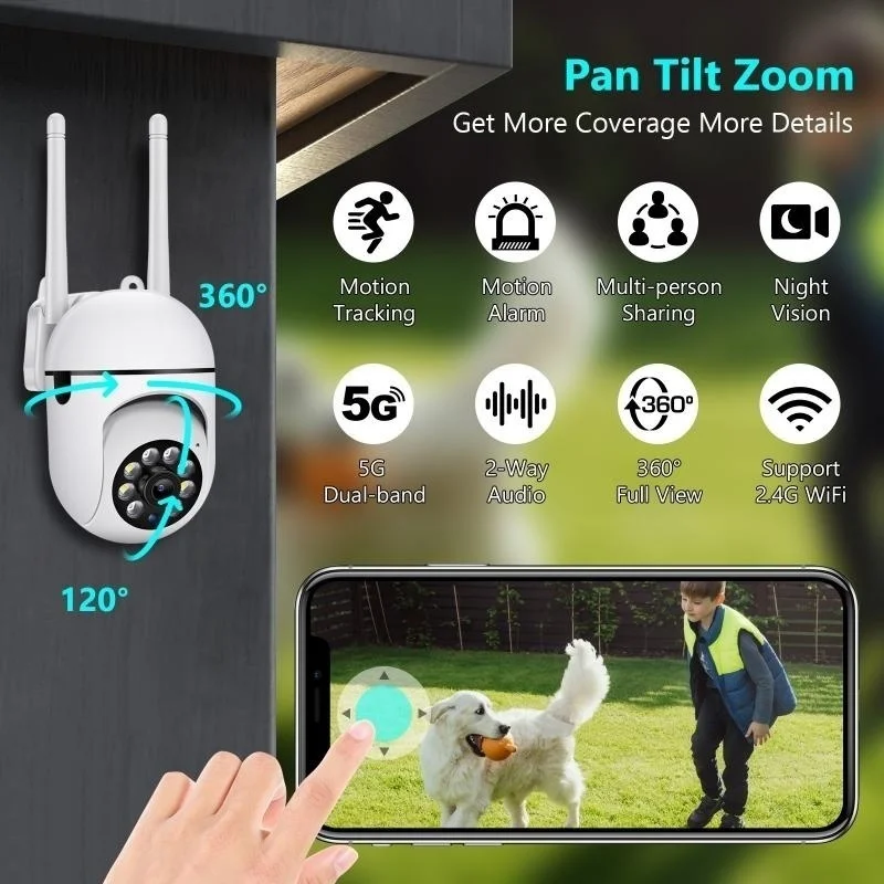 Protecție de securitate 2MP, 3MP WiFi PTZ Camera de 5MP IP Wireless de Exterior HD 1080P AI Omului de Detectare P2P de Supraveghere Video CCTV cel Mai bun