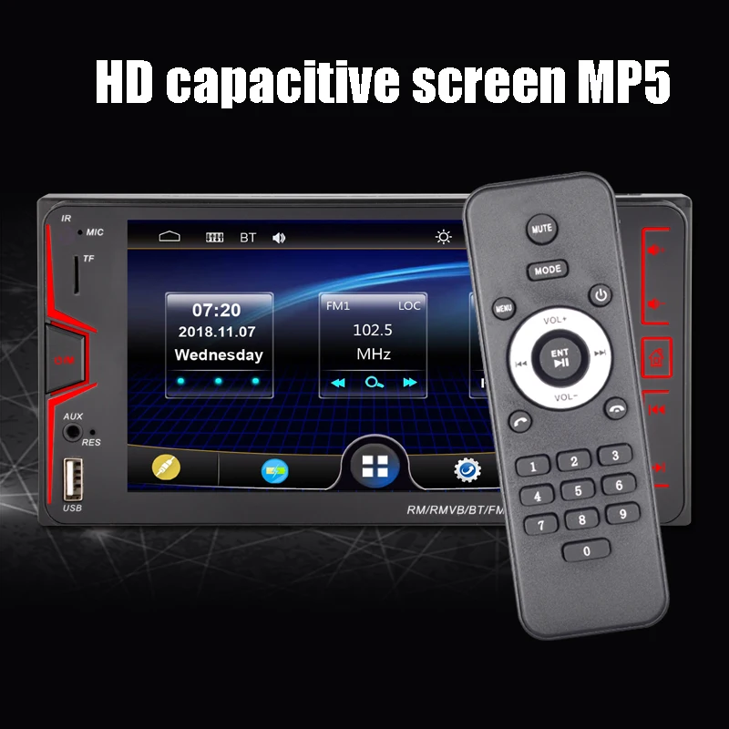 Radio auto 2-Din-MP4 Player Power Off Memory Bluetooth Capacitiv Apel Inversarea Ecran Tactil de 7 Inch Pentru Toyota FM TF Card HD