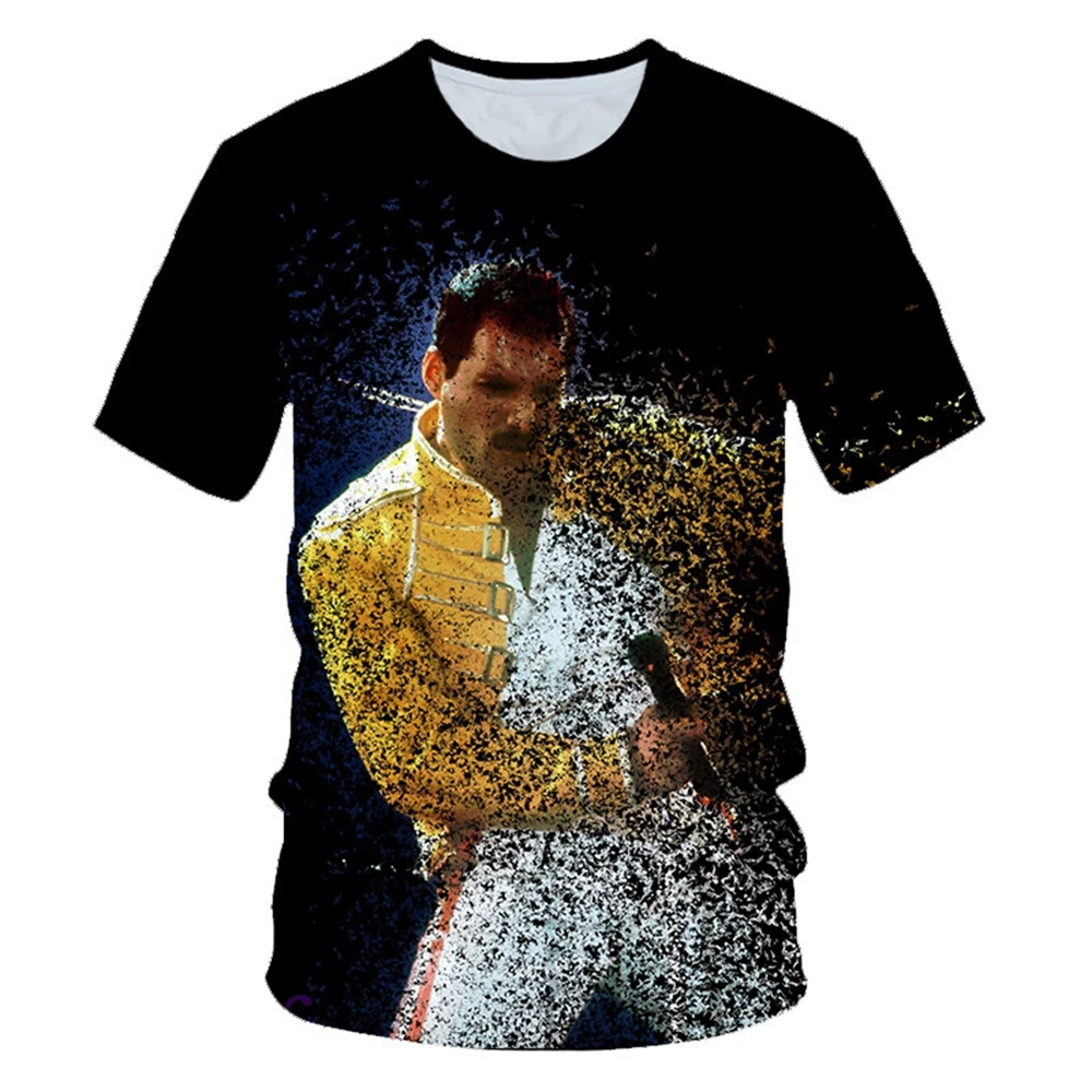 Regina 3D de Imprimare T-shirt Trupa de Rock Streetwear Cântărețului Freddie Mercury T Cămașă Bărbați Femei de Moda O-Gât Teuri Harajuku Topuri Haine