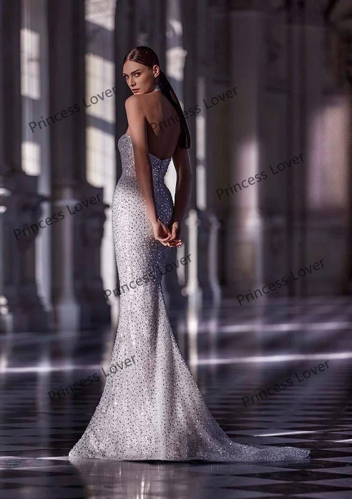 Uimitoare Sirena Rochii de Mireasa cu Trenul Detașabil Draga Mireasa, Rochii de Sequin Personalizate vestido de novia