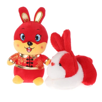 1 buc 2023 Iepure An de Desene animate Roșu Zodiac Mascota Norocos Păpușă Jucărie de Pluș Umplute Jucărie de Pluș pentru Copii Cadouri Decor