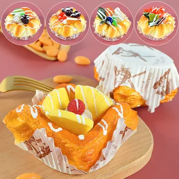 1 BUC Simulare elemente de recuzită Tort de Fructe elemente de recuzită de Simulare Tort de Fructe paine model de Simulare model Alimentar