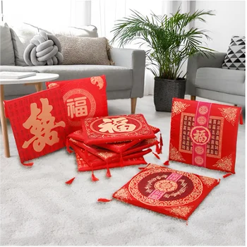 1 buc Stil Chinezesc Scaun Pătrat Roșu Bay Fereastră Canapea Spate Perne Decor Nunta Consumabile Cadouri de Nunta Petrecere Acasă Ornamente