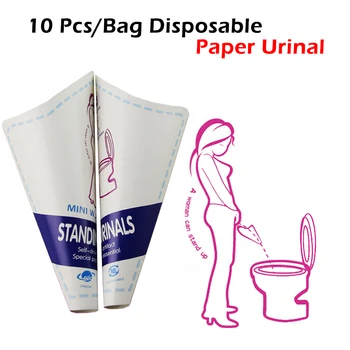 10 Buc/Sac de Hârtie de Unică folosință Pisoar Femeie Urinare Dispozitiv Portabil în aer liber, Toaletă Instrument de Stand Up Pipi pentru Camping de Călătorie Masina