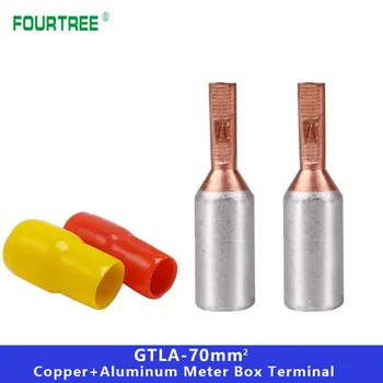 10BUC GTLA-70mm2 Cupru-Aluminiu, Contor Electric Cutie de Pin Terminal Cablu Piciorușele Goale Conector Cu Izolație linie dreaptă