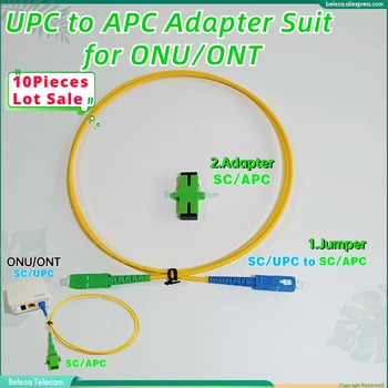 10buc SC UPC - APC cablu adaptor pentru ONU ONT NU conexiune Universal SC/UPC-SC/APC 0,5 m Jumper cu APC Adaptor Costum