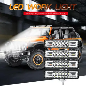 12-24V Auto Faruri cu LED-uri Intermitente Pentru Auto Camion cu Barca camion Offroad Lampa LED 48W Lumina de Lucru Instrumente de Piese de Motociclete