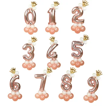 13pcs/set de Aur a Crescut Numărul Balon Folie Aniversare pentru Copii Petrecere Copil de Dus de Nunta de Decorare Aer Baloane cu Heliu Globos