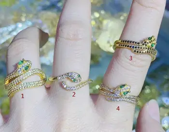 1buc CZ de culoare de aur de mai Multe șarpe inele pentru femei Picură ulei de Email a deschide inele de partid fete Moda bijuterii en-gros df4s