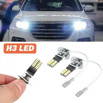 2 buc H3 LED Lumina de Ceață Lumina de Ceață Faruri Becuri de Conducere Auto Lampă Kit DRL Alb de Mare Putere Faruri Becuri Bec 12V DC Masina Bec