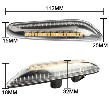 2 buc Led-uri Dinamice de poziție Laterale de Semnalizare Indicator luminos de Semnalizare Lamp Lampă de Semnalizare Pentru BMW 1/3/5 E36E53E91E61E83E93