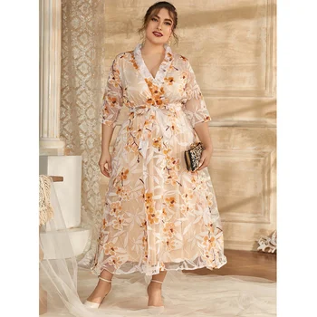 2023 Primavara-Vara Elegante Rochie Maxi Pentru Femei Plus Dimensiune 4XL Caftan Musulman Abaya Dubai Turcia Rochie de Ramadan Eid Caftan Vestidos