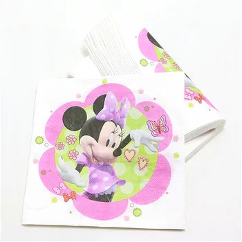 20buc Minnie Mouse Servetele Petrecere Decoratiuni Copil de Dus de unica folosinta Tacamuri Minnie Consumabile Partid Ziua de nastere Pentru Copii