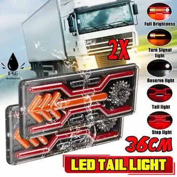 2x 24V cu LED-uri Impermeabil Camion din Spate Coada de Lumină Opri Inversă de Semnalizare Indicator luminos rulotelor Van Trafic de Frână Lampa de Ceață