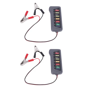 2X Auto 12V Baterie si Alternator Tester - Test Baterie Stare & Alternatorului de Încărcare (LED-uri indicatoare)