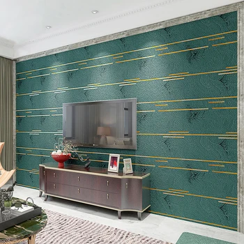 3D Marmură Bandă Orizontală de Relief Non-țesute de piele de Căprioară TV de Fundal de hârtie de Perete Dormitor Modern, Living Tapet de culoare Verde Închis Gri