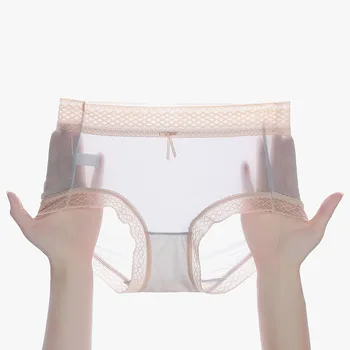 3Pcs Nou masca de matase de gheață uscare rapidă lenjerie de corp pentru femei dantelă chilotei sexy pungă transparentă hip-o singură bucată fără sudură secțiune subțire