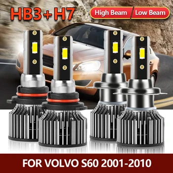 4x LED-uri Faruri Becuri HB3 9005 Mare H7 Scăzut Combo CSP Lămpi Auto Pentru Volvo S60 2001 2002 2003 2004 2005 2006 2007 2008 2009 2010