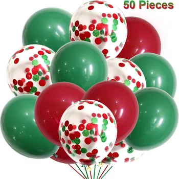 50pcs/set Crăciun, baloane latex, baloane 12 inch Multicolor Baloane pentru Petrecere de Crăciun, Anul Nou, Ziua de naștere Partidul Decor