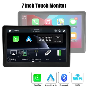 7 Inch IPS Ecran Oglinda Link-ul Hands-free Pentru Carplay, Android Auto Multimedia Player Audio Video, Bluetooth, WIFI Touch Monitor
