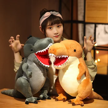 70-80CM динозавр Anime Desene animate Dinozaur Triceratops, Tyrannosaurus Trecere Animal de Pluș Papusa Perna Decor Cadou Fată Băiat Jucărie