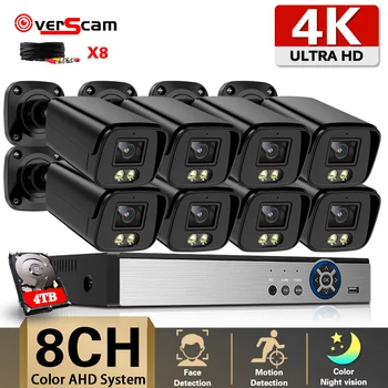8CH 4K Sistem de camere CCTV AHD Set Plin de Culoare Viziune de Noapte Camera de Securitate Kit Sistem de Supraveghere H. 265 8 Channel DVR Kit XMEYE