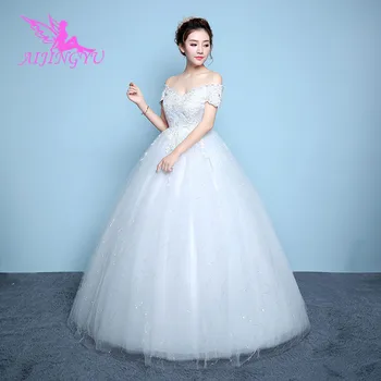 AIJINGYU 2021 rochii Personalizate noi de vânzare fierbinte ieftine minge rochie de dantelă sus înapoi formale rochii de mireasa rochie de mireasa WK241