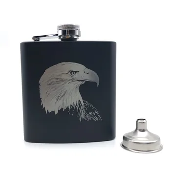 Alalinong American Eagle Black Hip Flask 6 Oz Din Oțel Inoxidabil Personalizate Rusă Hip Balon Alcool Whiekey Rom, Vodca, Vin Oală