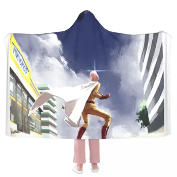 Alimentar de Zi Pătură un pumn om monstru lupta nori anime de Colorat Cu Capota Cuvertură de Lână Pentru sedinta Foto Super Pătură Moale
