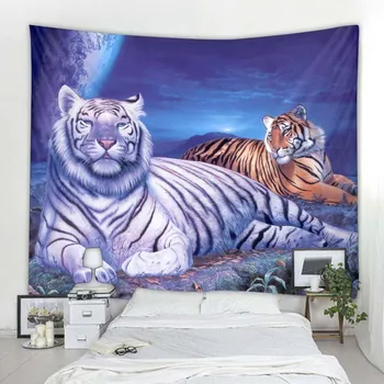 Animale fantezie tapiserie pădure tigru acasă decorare perete boem camera de zi dormitor estetica cameră decor