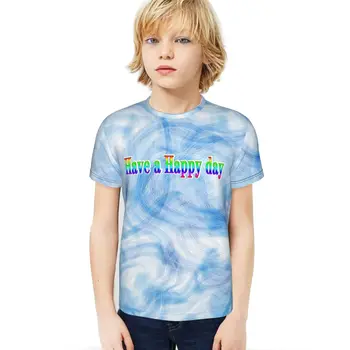 Au O Zi Fericită Tie-dye Copii T-Shirt de Imprimare Fete Amuzante Haine pentru Baieti Costum Copii 2020 Topuri de Vara Tricouri copii Haine Copii