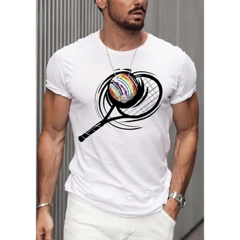 Badassdude Curcubeu de Tenis de Imprimare Barbati Casual Moda T-shirt