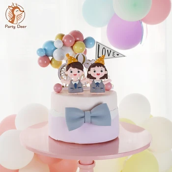 Bile bomboane Curcubeu forma Roată palarie ceramica cartoo Fată Băiat Happy Birthday Cake Topper Copil Consumabile Partid Dragoste Roz Cadouri