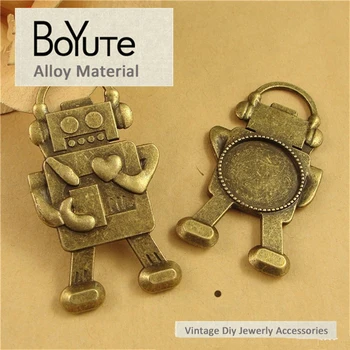 BoYuTe (10 Bucati/Lot) Cabochon 20MM Bese Materiale Aliaj de Zinc Placat cu Bronz Robot Pandantiv Bezel pentru Bijuterii Makings