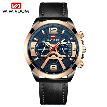 Bărbați Impermeabil Sport Casual din Piele Încheietura Ceasuri pentru Barbati Blue Top Brand de Lux Militare Ceas Fashion Chronograph Wristwathes