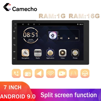 Camecho 2 Din Android 9 Stereo Auto 7 Inch 2.5 D Radio Auto Bluetooth, WiFi, GPS, FM Radio Receptor Cu 10 Tema de Navigare GPS