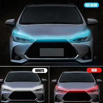 Capota masina de Zi de Funcționare Banda de Lumina Impermeabil Flexibil LED Auto Decorative Atmosfera Lampa Ambientala Iluminare 12V Universal