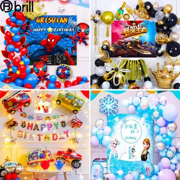 Copii Ziua De Nastere Decoratiuni Balon Latex Happy Birthday Tema De Desene Animate Scena De Partid Aspect De Film De Aluminiu Animale Balon Botez