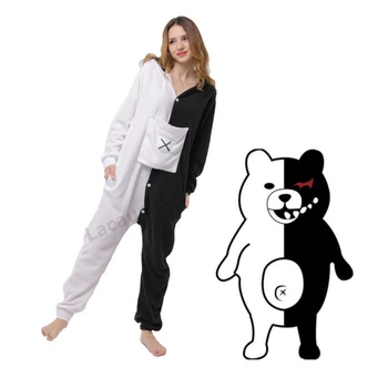 Cosplay Danganronpa Dangan Ronpa Monokuma dintr-O bucata Pijama Cosplay Costum Salopeta Homewear